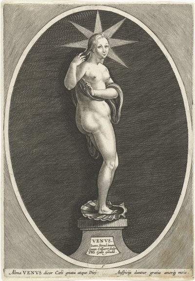 Vénus
Venvs (título sobre o objecto)
Zeven planeetgoden (título da série)
Septem Planetae (título da série) de Jan Collaert (II)