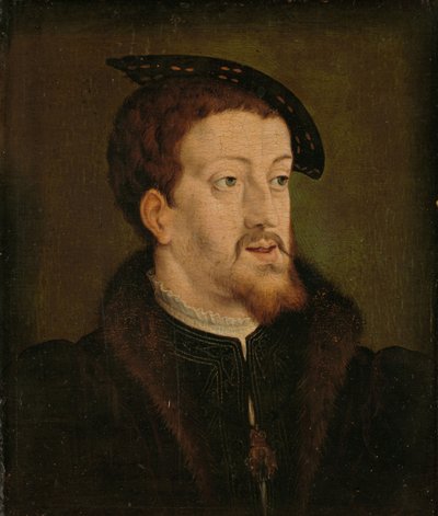 Retrato de Carlos V, c.1530 (óleo sobre painel) de Jan Cornelisz (after) Vermeyen