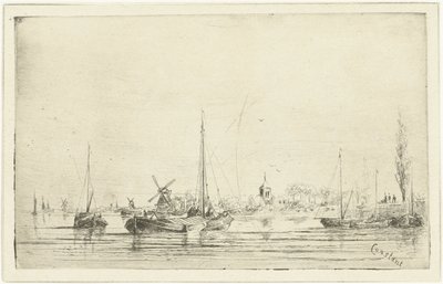 Vista para o rio com torre da igreja de Jan Daniël Cornelis Carel Willem baron de Constant Rebecque