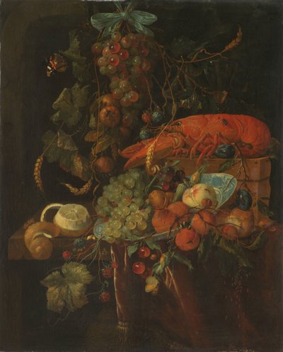 Natureza Morta com Fruta e uma Lagosta de Jan Davidsz. de Heem (copy after)
