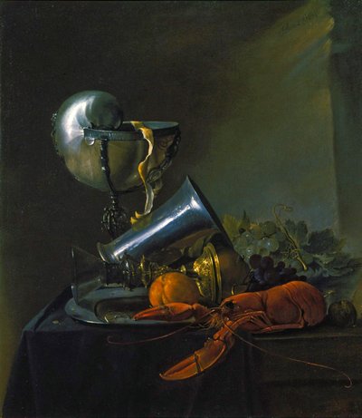 Natureza-morta com lagosta e taça Nautilus de Jan Davidsz. de Heem