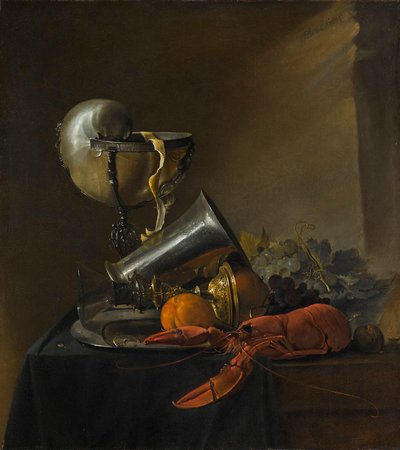 Natureza-morta com lagosta e taça Nautilus de Jan Davidsz. de Heem