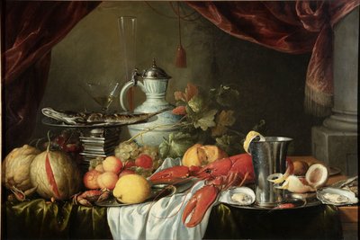 Natureza morta com uma lagosta e uma chávena de prata de Jan Davidsz. de Heem