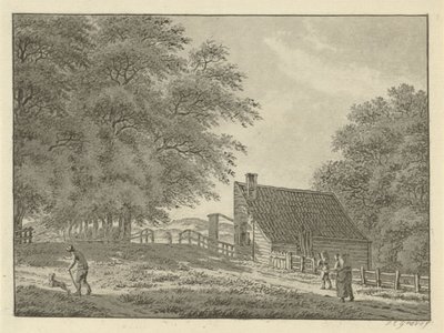 Paisagem perto de Overveen com caminhantes de Jan Evert Grave