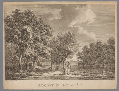 Paisagem com um casal a caminhar ao longo das margens do rio Gein
Vista da Gein (título sobre o objecto) de Jan Evert Grave