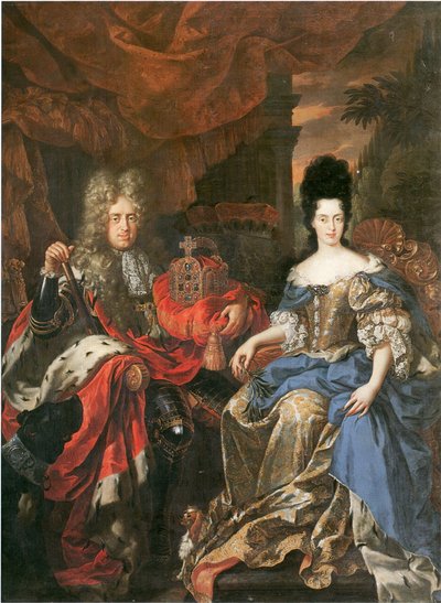 Alemão: Doppelbildnis Johann Wilhelm von der Pfalz und Anna Maria Luisa de