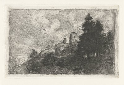 Paisagem montanhosa com ruínas de Jan Frederik van Deventer