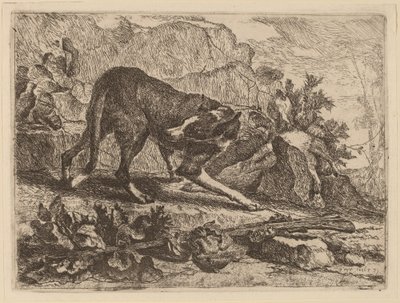 Paisagem com galgo e rifle de Jan Fyt