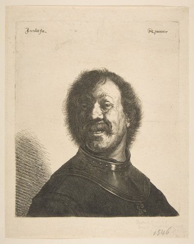 Homem rindo em um gorget, 1620-40. de Jan Georg van Vliet