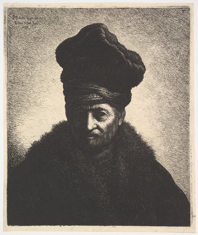 Retrato de um homem, depois de Rembrandt, 1633. de Jan Georg van Vliet