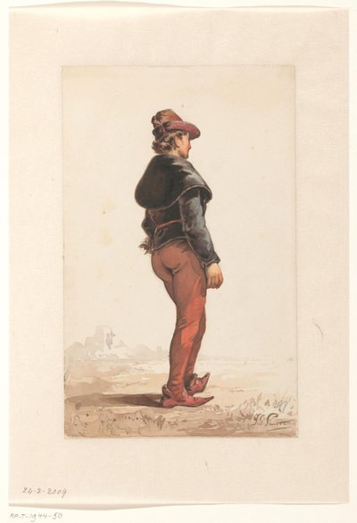 Criado de pé em traje borgonhês, por trás de Jan Gerard Smits
