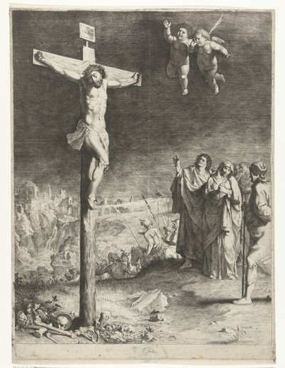 Cristo na cruz com Maria e João de luto de Jan Gerritsz. van Bronckhorst
