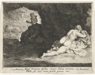 Júpiter como sátiro espreita Antíope adormecida de Jan Gerritsz. van Bronckhorst