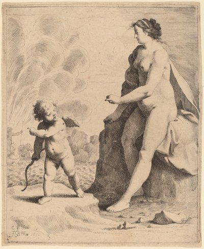 Venus and Cupid de Jan Gerritsz van Bronckhorst after Cornelis