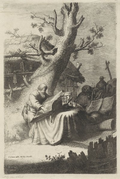 H. Leitura de Hieronymus debaixo de uma árvore de Jan Gillisz. van Vliet
