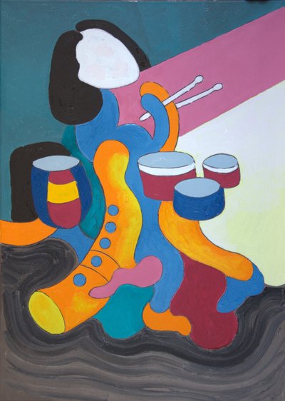 Little Drummer Girl, 2009 (óleo sobre tela) de Jan Groneberg