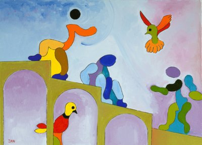 Subindo até de onde viemos, 2009 (óleo sobre tela) de Jan Groneberg