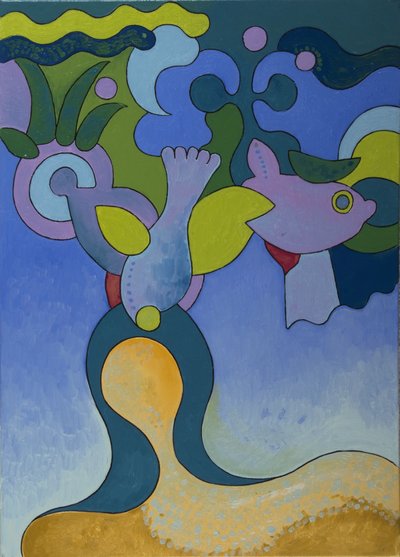 A Pequena Sereia em Águas Poluídas, 2007 (óleo sobre tela) de Jan Groneberg