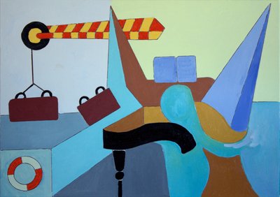 A última chance de dizer adeus ao Steinway, 2009 (óleo sobre tela) de Jan Groneberg