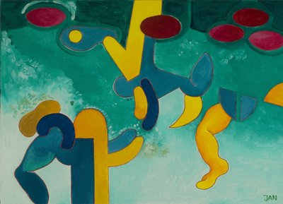 Sob a água, 2009 (óleo sobre tela) de Jan Groneberg