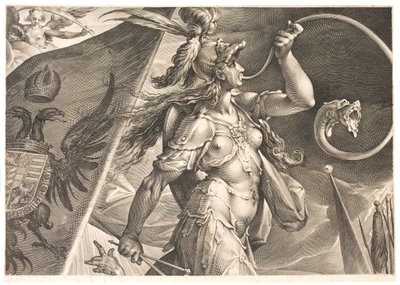 Bellona ajudando o exército do imperador em uma vitória sobre os turcos de Jan Harmensz. Muller