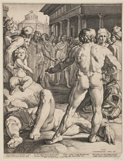 A luta entre Ulisses e Irus de Jan Harmensz. Muller