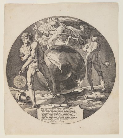 Folha de rosto, placa 1, da Criação do Mundo de Jan Harmensz. Muller