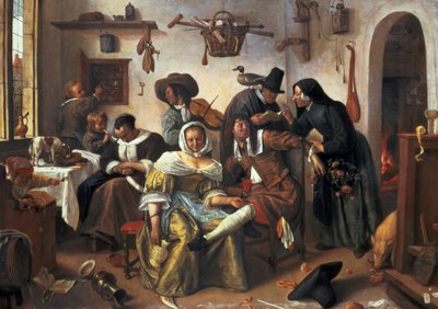 "Cuidado com o luxo", c.1663 de Jan Havicksz. Steen