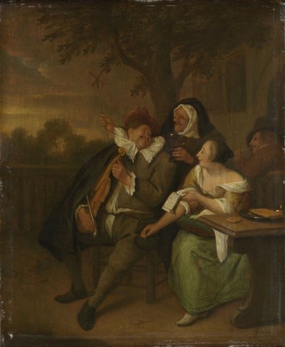 Homem com um violino em má companhia de Jan Havicksz. Steen