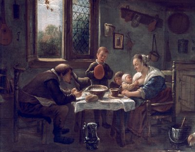 Oração antes do almoço por Jan Steen (1626-1679) de Jan Havicksz. Steen