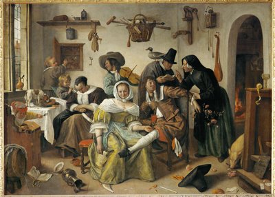 O mundo de pernas para o ar de Jan Havicksz. Steen