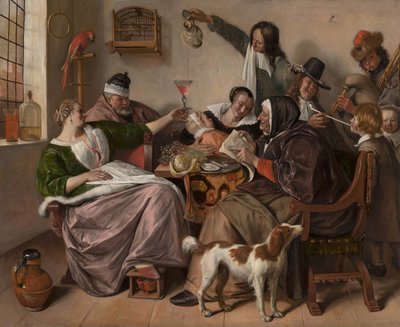 A maneira como você ouve é a maneira como você canta, c.1665 (óleo sobre tela) de Jan Havicksz. Steen
