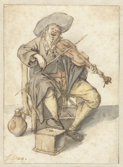 Tocador de violino cantando de Jan Havicksz. Steen