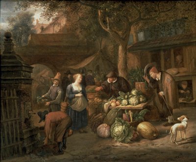 Cena do mercado (painel) de Jan Havickszoon Steen