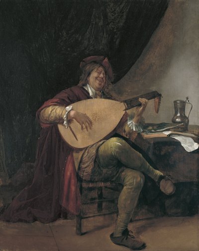 Auto-retrato tocando alaúde, ca 1665 de Jan Havickszoon Steen