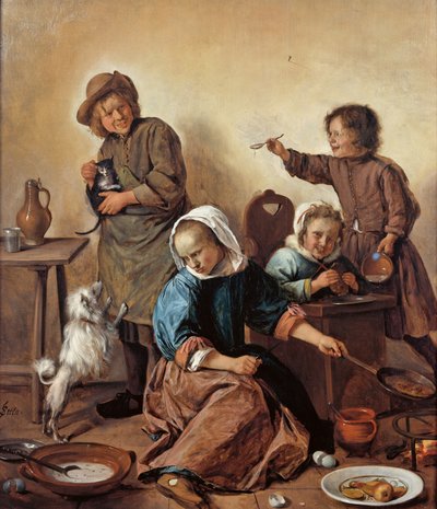 A refeição das crianças, ca 1665. de Jan Havickszoon Steen