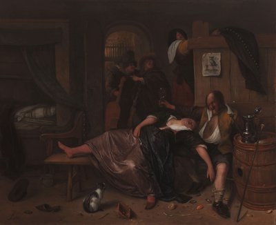 O casal bêbado, c.1655-65 de Jan Havickszoon Steen