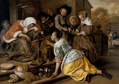Os efeitos da intemperança, c.1663-65 de Jan Havickszoon Steen