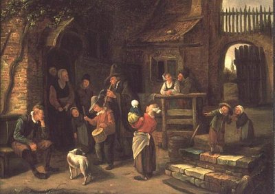 The Wandering Musicians (painel) de Jan Havickszoon Steen