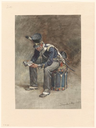Baterista de leitura sentado de infantaria de Jan Hoynck van Papendrecht
