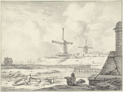 Artista de desenho no Hogendijk, fora do Haarlemmerpoort de Jan Hulswit