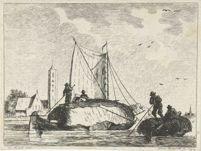 Duas barcaças de feno de Jan Izaak van Mansvelt
