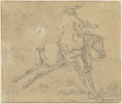 Cavaleiro num cavalo traiçoeiro de Jan Jacobsz van der Stoffe