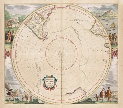 Mapa de 1657 Polus Antarcticus de Jan Janssonius