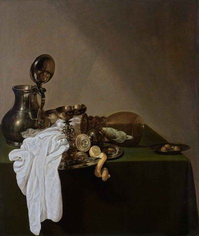 Pequeno-almoço com jarro de estanho de Jan Jansz den Uyl