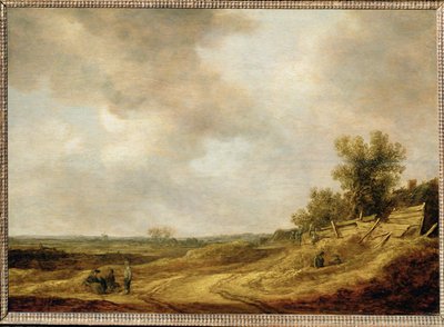 Paisagem plana (pintura sobre madeira de carvalho) de Jan Josephsz van Goyen