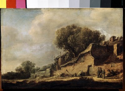 ""Paysage a la chaumiere et au chene"" (Paisagem com casa de campo camponesa e carvalho) Pintura de Jan Jozefsz van Goyen (1596-1656) 1634 Dim. 87x105 cm Museu Hermitage, São Petersburgo de Jan Josephsz van Goyen