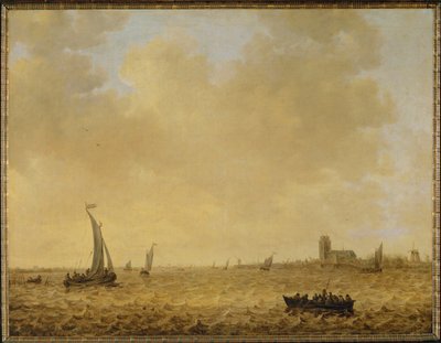 Paisagem marítima. Vista de Dordrech ao fundo (óleo sobre tela) de Jan Josephsz van Goyen