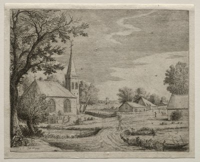 Igreja da vila. de Jan Josephsz van Goyen