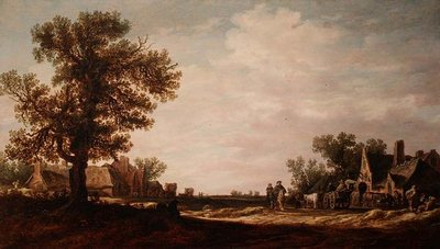 Cena da aldeia com Cavalos e Carrinhos de Jan Josephsz van Goyen